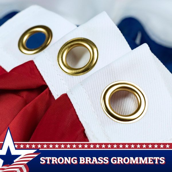 G128 - USA Pleated Fan Flag, 3x6 Feet American USA Bunting Decoration Flags Printed Patriotic Stars & Stripes with Canvas Header and Brass Grommets - Image 2