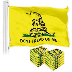 Gadsden Dont Tread on Me Flag 3x5 Ft 10-Pack Printed 150D Polyester By G128