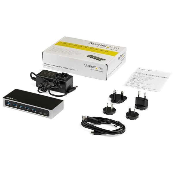 StarTech.com 7 Port USB C Hub with Fast Charge - 5x USB-A & 2x USB-C (USB 3.0 SuperSpeed 5Gbps) - USB 3.2 Gen 1 Adapter Hub - Self Powered - Image 5
