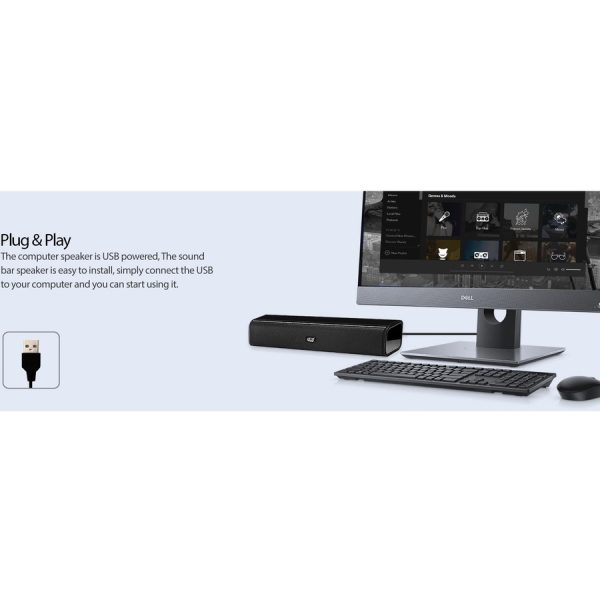 Adesso Xtream S5 USB-Powered Desktop Computer Sound Bar Speaker with Dynamic Sound- 5W x 2 - Portable - Image 4