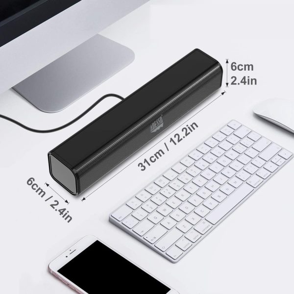 Adesso Xtream S5 USB-Powered Desktop Computer Sound Bar Speaker with Dynamic Sound- 5W x 2 - Portable - Image 8