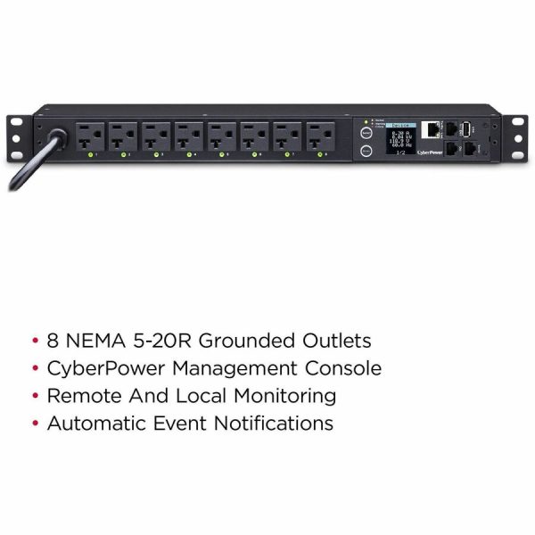 CyberPower PDU41002 Single Phase 100 - 120 VAC 20A Switched PDU - Image 2