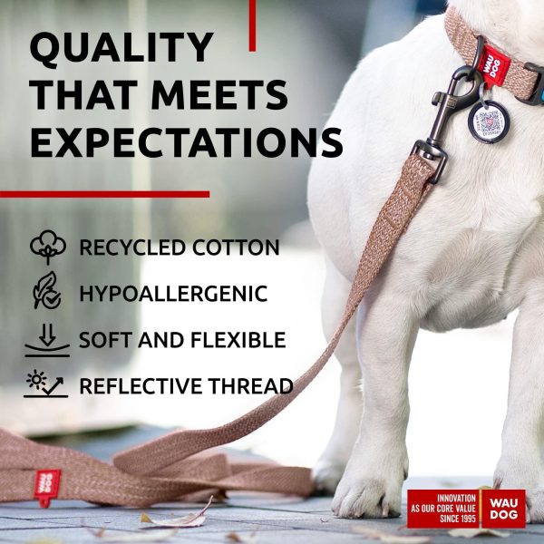 WAUDOG Recycled Cotton Dog Leash 6 Ft   10 Ft Eco Friendly Collar for Small Medium & Large Dogs   Reflective Dog Leash for Medium Dogs   Strong Leashes for Large Breed Dogs Puppy Leash for Small Dogs - Image 4