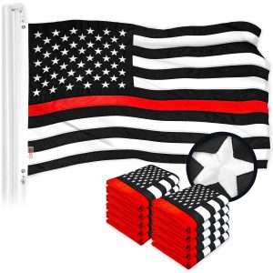 Thin Red Line State Flag 2x3FT 10-Pack Embroidered Polyester By G128