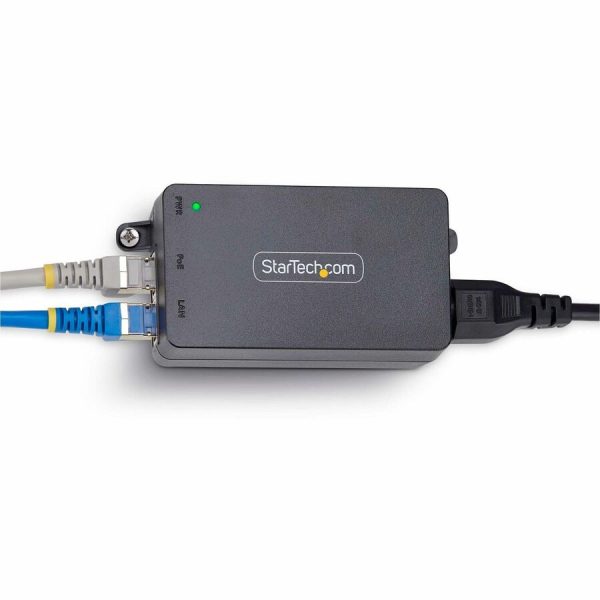 StarTech.com 1-Port Gigabit PoE+ Injector, 10M/100M/1G Ethernet, PoE/PoE+ (802.3af/802.3at), 30W Power Budget, Wall Mountable, Unmanaged - Image 5