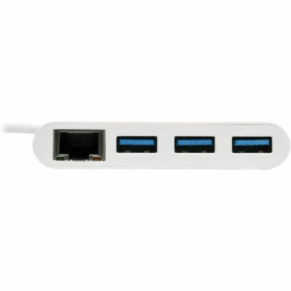 Eaton Tripp Lite Series 3-Port USB 3.x (5Gbps) Hub with LAN Port, USB-C to 3x USB-A Ports and Gigabit Ethernet, White - Image 3