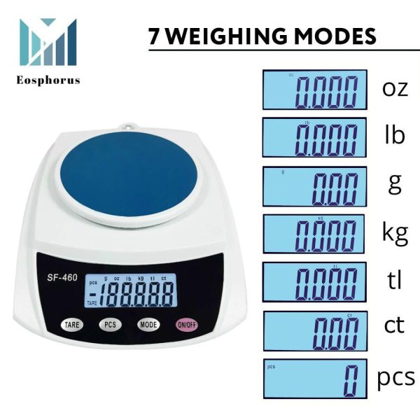 Ounce Carat and Gram Scale 0.01g Accuracy 600g Capacity Digital Balance Electronic Scale LCD for Science Lab   USB Charger and AC DC Adapter Included - Image 4