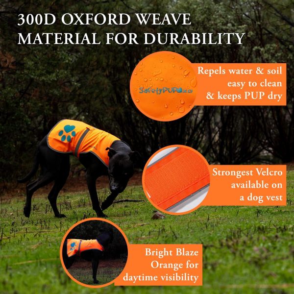 Reflective Dog Vest. Hi Visibility Fluorescent Blaze Orange Dog Vest Helps Protect Your Best Friend. Safeguard Your PUP from Motorists & Hunting Accidents On or Off Leash. (X Small) - Image 4