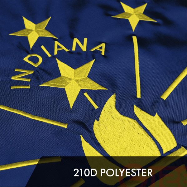 G128 Indiana State Flag | 2x3 Ft | ToughWeave Series Embroidered 300D Polyester | Embroidered Design, Indoor/Outdoor, Brass Grommets - Image 4