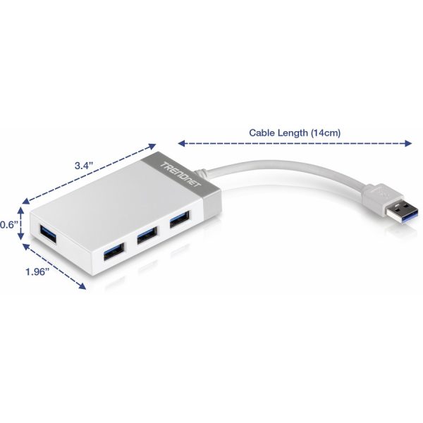 TRENDnet 4-Port USB 3.0 Compact Mini Hub with Built in USB 3.0 Cable, Plug & Play, Compatible with: Linux, Windows, Mac, Nintendo Switch, Backwards Compatible with USB 2.0, TU3-H4E - Image 3
