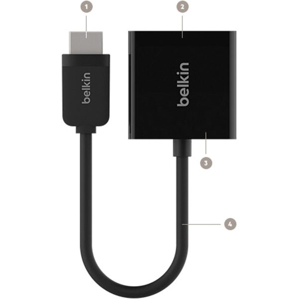 Belkin HDMI to VGA with Audio Adapter Cable for portable devices - 3.5mm Audio Adapter, M/F, 1080p - Image 7