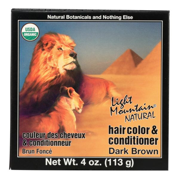 Light Mountain Organic Hair Color and Conditioner - Dark Brown - 4 oz