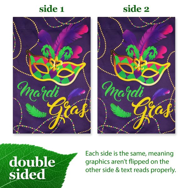 G128 Garden Flag Mardi Gras Masquerade Mask 12"x18" Blockout Fabric - Image 2