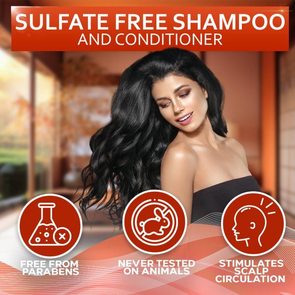 Batana Oil Shampoo and Conditioner Set   Thickening Hair Products for Women and Men   For Strengthening and Volumizing Fine and Thinning Hair   Sulfate Free with Biotin and Keratin for a Fuller Look - Image 3