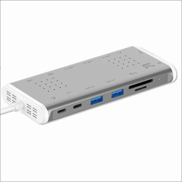 SMK-Link USB-C 100W 14-Port Mini Docking Station with Dual HDMI 4K Multi-Stream Triple Video, VGA, 12 Inch Data Cable, 5 x USB-A Ports, GbE USB-C, Audio in / out Port - Image 2