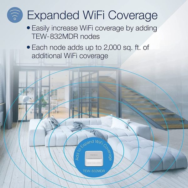 TRENDnet AC1200 WiFi EasyMesh Remote Node, App-Based Setup Utility, Seamless WiFi Roaming, Beamforming,Supports 2.4GHz and 5GHz Devices, TEW-832MDR, White - Image 5