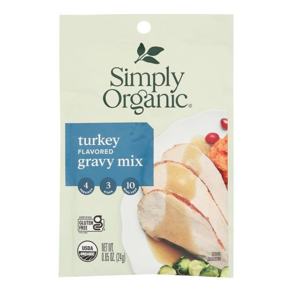 Simply Organic Roasted Turkey Flavored Gravy Seasoning Mix - Case of 12 - 0.85 oz.