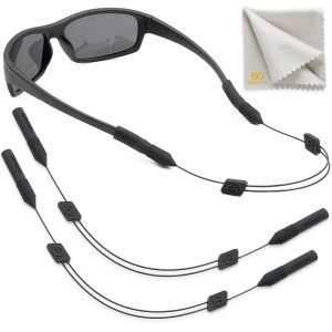 Eye Glasses String Strap Holder   No Tail Sunglass Strap for Men   Adjustable Eyeglass Strap for Women   Wired Eyewear Retainer Lanyard   2 Cords   17  XL