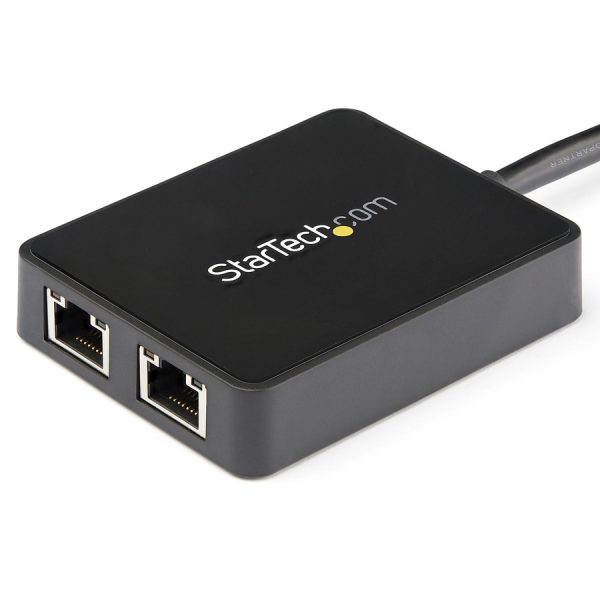 StarTech.com USB 3.0 to Dual Port Gigabit Ethernet Adapter NIC w/ USB Port - Image 2
