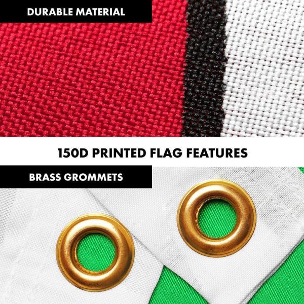G128 Combo Pack: 6 Ft Tangle Free Spinning Flagpole (Black) & Wales Flag 3x5 Ft Printed 150D Polyester, Brass Grommets (Flag Included) Aluminum Flag Pole - Image 4