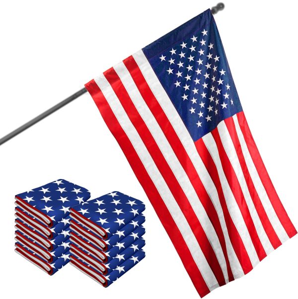 USA American Flag 2.5x4FT 10-Pack Pole Sleeve Embroidered Polyester By G128