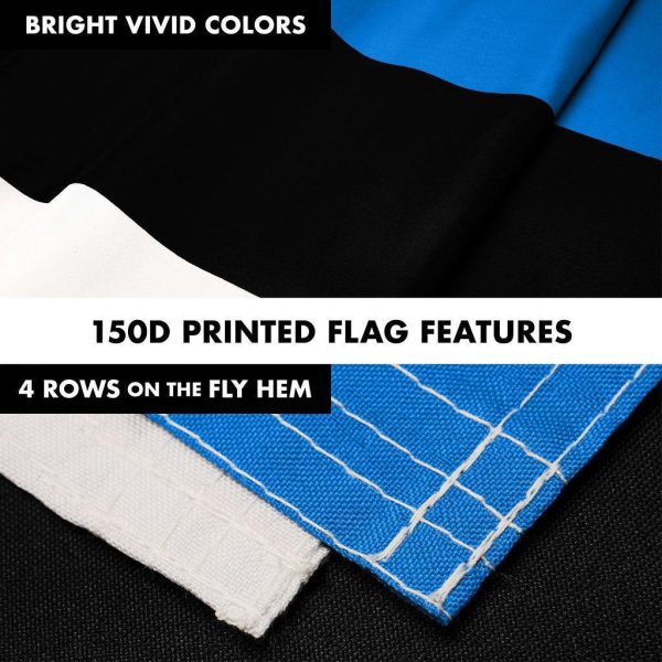 G128 Combo Pack: 6 Ft Tangle Free Spinning Flagpole (Silver) & Estonia Flag 3x5 Ft Printed 150D Polyester, Brass Grommets (Flag Included) Aluminum Flag Pole - Image 5
