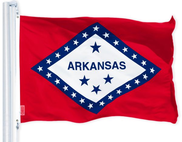G128 Combo Pack: USA American Flag 3x5 Ft 150D Printed Stars & Arkansas State Flag 3x5 Ft 150D Printed - Image 2