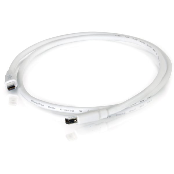 C2G 10ft Mini DisplayPort Cable M/M - White - Image 2