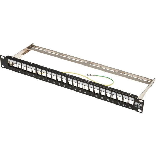 Eaton Tripp Lite Series 24-Port 1U Rack-Mount Shielded Blank Keystone/Multimedia Patch Panel, RJ45 Ethernet, USB, HDMI, Cat5e/6 - Image 2