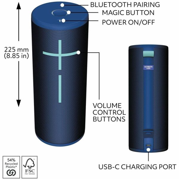 Ultimate Ears MEGABOOM 4 Portable Waterproof Bluetooth Speaker With Powerful 360-Degree Sound and Thundering Bass, Floating Speaker With 20-Hour Battery and 147ft (45m) Range, Blue - Image 5