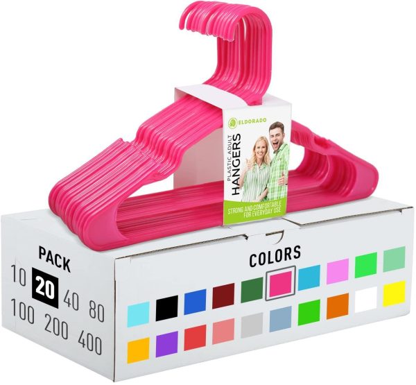 Hangers for Adult Size Clothing Plastic Ideal for Everyday Standard Use Clothes Shirts Blouses TShirts Dresses Jackets