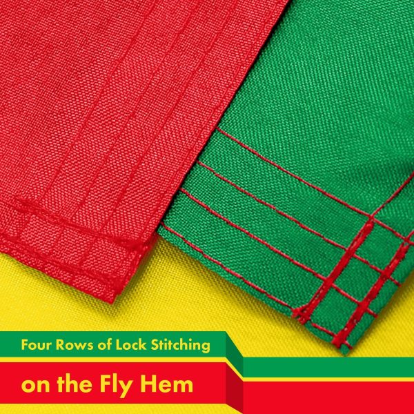 Ethiopia Lion Ethiopian Flag 3x5 Ft 3-Pack 150D Printed Polyester By G128 - Image 5