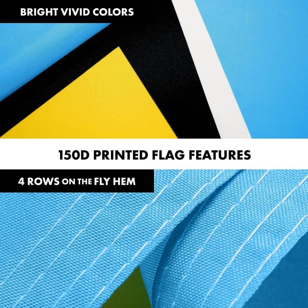 G128 Combo Pack: 6 Ft Tangle Free Aluminum Spinning Flagpole (Silver) & Saint Lucia Saint Lucian Flag 3x5 Ft, LiteWeave Pro Series Printed 150D Polyester | Pole with Flag Included - Image 5