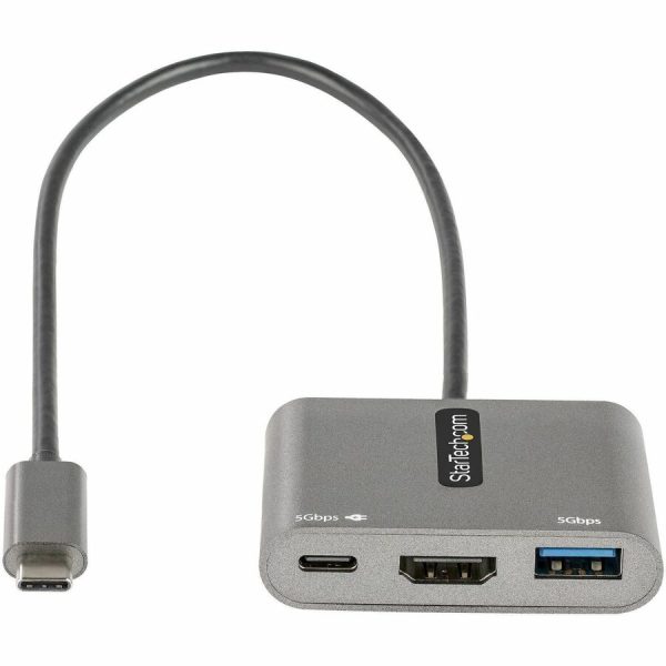 StarTech.com USB C Multiport Adapter, USB-C to HDMI 4K, 100W PD Pass-Through, USB 3.0 Hub 5Gbps (1xC/1xA), USB-C Mini Dock/Travel Dock - Image 2