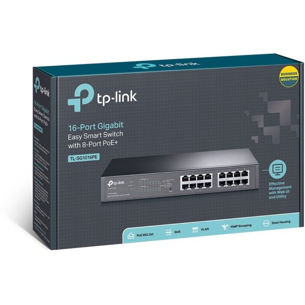 TP-Link TL-SG1016PE - 16-Port Gigabit Easy Smart PoE Switch with 8-Port PoE+ - Image 4