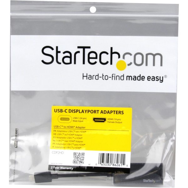 StarTech.com - USB-C to HDMI Adapter - 4K 30Hz - Black - USB Type-C to HDMI Adapter - USB 3.1 - Thunderbolt 3 Compatible - Image 4