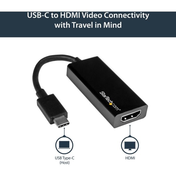 StarTech.com - USB-C to HDMI Adapter - 4K 30Hz - Black - USB Type-C to HDMI Adapter - USB 3.1 - Thunderbolt 3 Compatible - Image 5