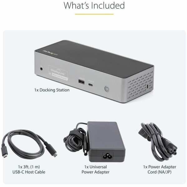 StarTech.com USB-C Dock, 4K 60Hz Quad Monitor DisplayPort & HDMI, Universal USB C Docking Station, 100W Power Delivery, USB Hub 1C/3A, GbE - Image 8