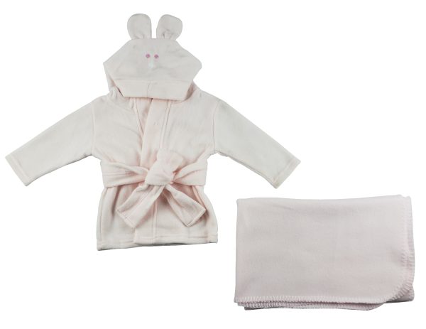 Fleece Robe And Blanket - 2 Pc Set Cs_0056