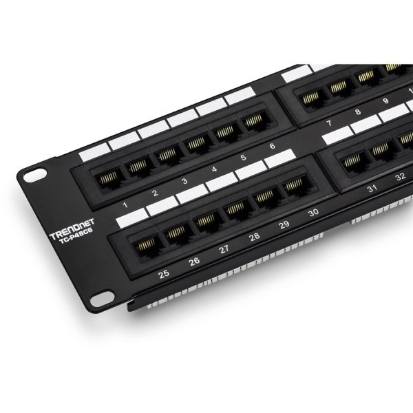 TRENDnet 48-Port Cat6 Unshielded Patch Panel, Wallmount Or Rackmount, Compatible With Cat3,4,5,5e,6 Cabling, For Ethernet, Fast Ethernet, Gigabit Applications, Black, TC-P48C6 - Image 7