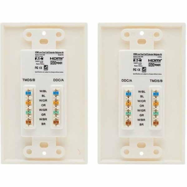 Eaton Tripp Lite Series HDMI over Dual Cat5/Cat6 Extender Wall Plate Kit with Transmitter and Receiver, TAA - Image 2