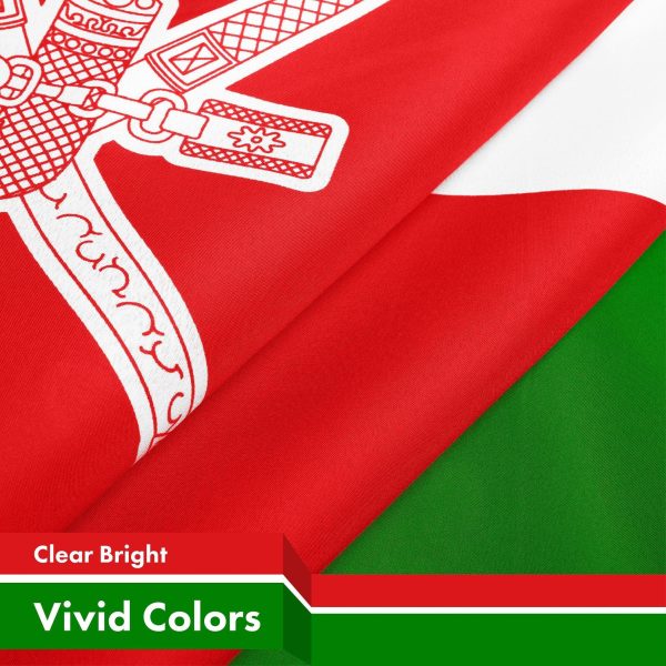 G128 Oman Omani Flag | 3x5 Ft | LiteWeave Pro Series Printed 150D Polyester | Country Flag, Indoor/Outdoor, Vibrant Colors, Brass Grommets, Thicker and More Durable Than 100D 75D Polyester - Image 3