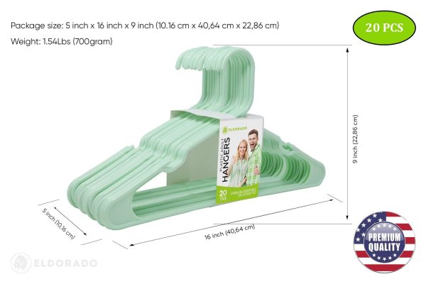 Hangers for Adult Size Clothing Plastic Ideal for Everyday Standard Use Clothes Shirts Blouses TShirts Dresses Jackets Suits. Color  Mint Pack  20 PCS. - Image 7