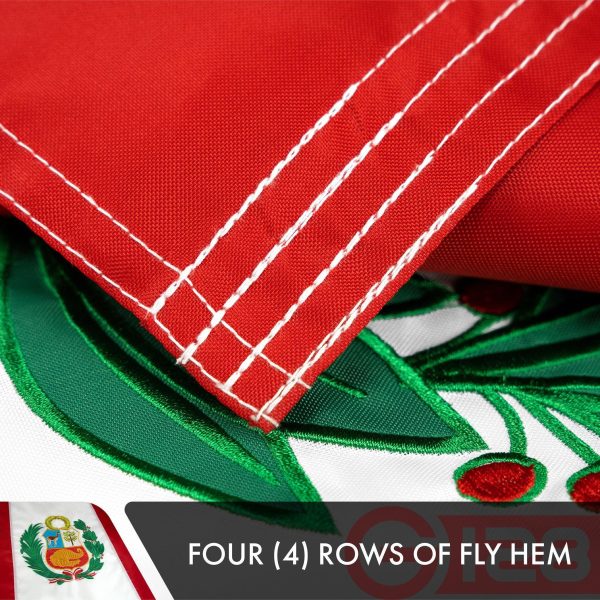 Peru Peruvian Flag 3x5 Ft 10-Pack Double-sided Embroidered Polyester By G128 - Image 5