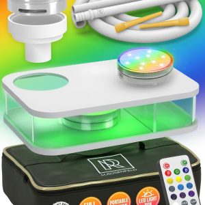 M. ROSENFELD Portable White Hookah Set With Everything And Bag   Premium White Small Hookah Set For Travel Flat Hookah Box Hookah Set With Charcoal Holder   Travel Hookah Set With Everything