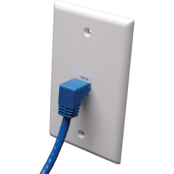 Eaton Tripp Lite Series Down-Angle Cat6 Gigabit Molded UTP Ethernet Cable (RJ45 Right-Angle Down M to RJ45 M), Blue, 3 ft. (0.91 m) - Image 2