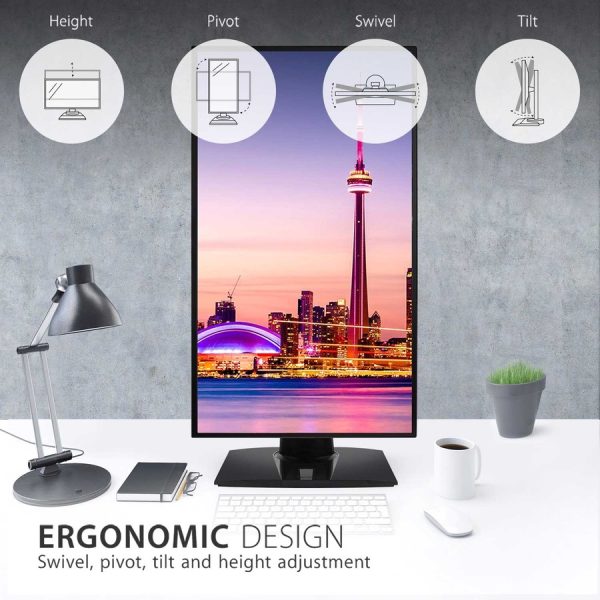 ViewSonic VP2768a-4K 27 Inch 4K UHD IPS Monitor with Advanced Ergonomics, ColorPro 100% sRGB Rec 709, 14-bit 3D LUT, Eye Care, 90W USB C, RJ45, HDR10 - Image 4