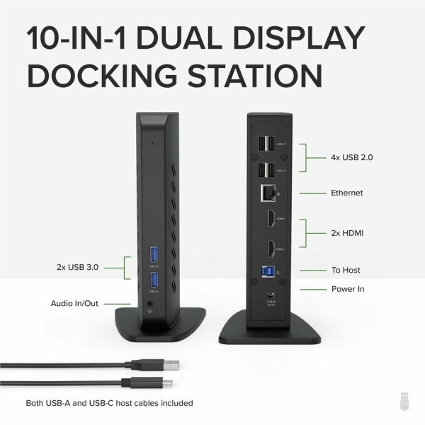 Plugable USB 3.0 and USB-C Universal Laptop Docking Station for Windows and Mac - Image 2