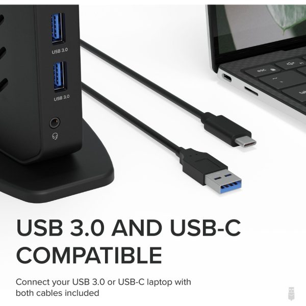 Plugable USB 3.0 and USB-C Universal Laptop Docking Station for Windows and Mac - Image 4