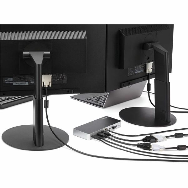 StarTech.com Dual Monitor USB C Docking Station w/ 60W Power Delivery - USB 3.1 Gen 1 Type C to HDMI or DVI - 5x USB - Windows Laptop Dock - Image 6